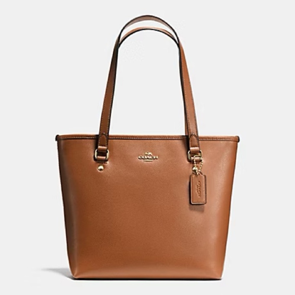 COACH Zip Top Tote in Crossgrain Leather (F36632)